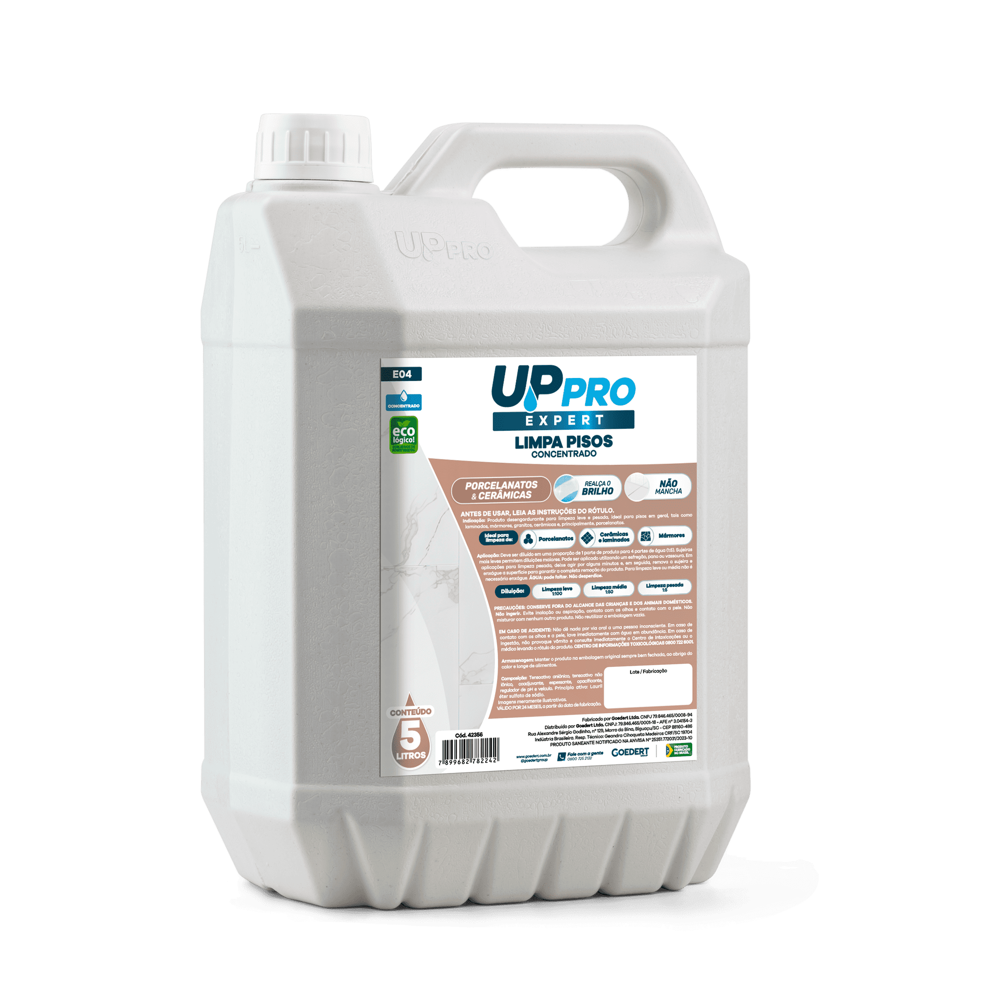 Nobre - Limpiador Concentrado De Pisos 5 Litros Porcelanato Up Pro