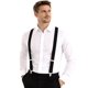 thumbnail image 3 of Tirantes Negros Dibi para Hombre – Correas Elásticas de 1" de Alta Resistencia, Diseño Y‑Back y Clips Metálicos Ajustables, 3 of 9