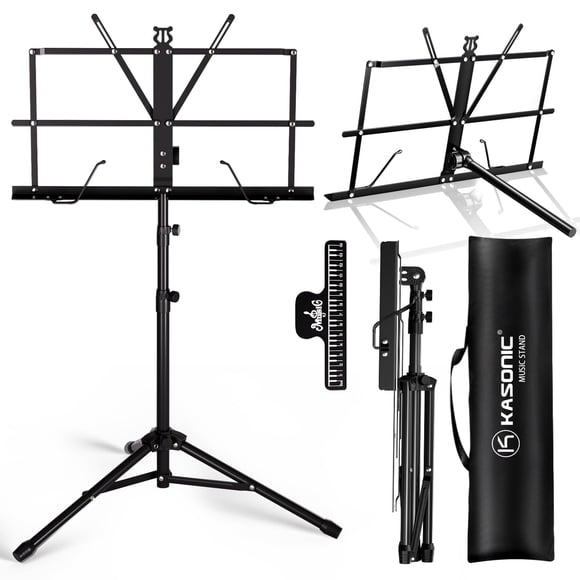 Soporte de música K KASONIC 2 en 1 plegable con clip para partituras