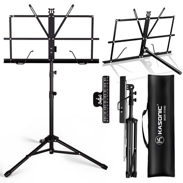 Soporte de música K KASONIC 2 en 1 plegable con clip para partituras