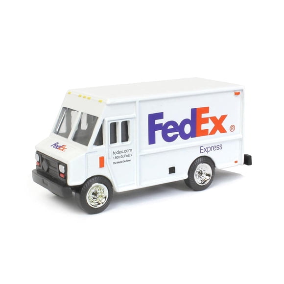 Furgoneta de entrega fundida a presión FedEx Express a escala 1/64, más de 3 años