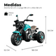 thumbnail image 2 of Moto Eléctrica Para Niños Motocicleta Clásica Luz Y Sonidos Cian, 2 of 5