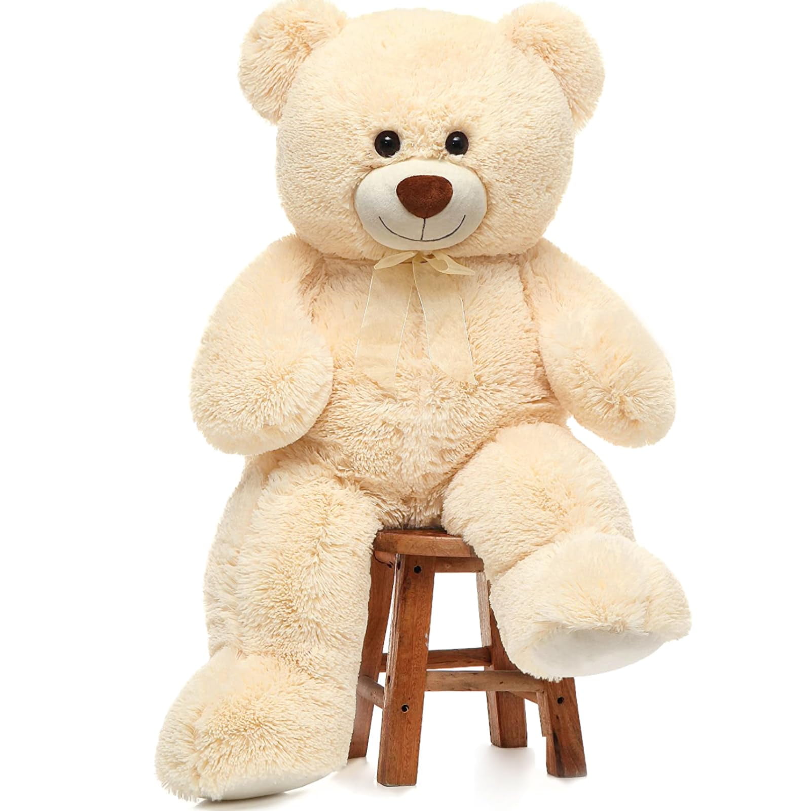Oso De Peluche Morismos Giant, 90 Cm, Color Beige Y Crema