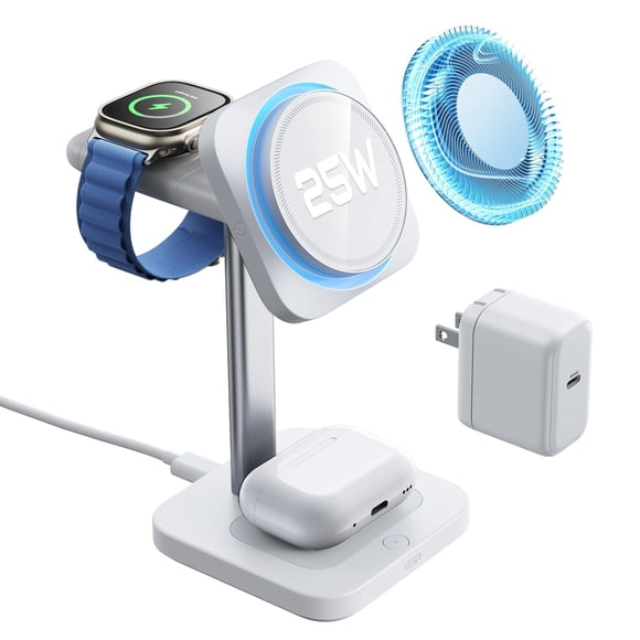 Estación de carga ESR 3 en 1 Qi2.2 MagSafe de 25 W para iPhone