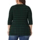 thumbnail image 3 of Agnes Orinda Conjuntos de Halloween para Mujeres Tallas Grandes Tops de Escuela Universitaria Manga 3/4 Blusa Casual Elegante de Punto a Rayas Cuello Asimétrico Camiseta de Moda 2X Verde Oscuro, 3 of 6