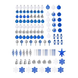 Magideal - 130 Piezas Adornos Navideños, Adornos Navideños, Juego De Decoración De Árboles De Navidad, Para Celebración De Festivales De Fiestas De Aniversario Azul