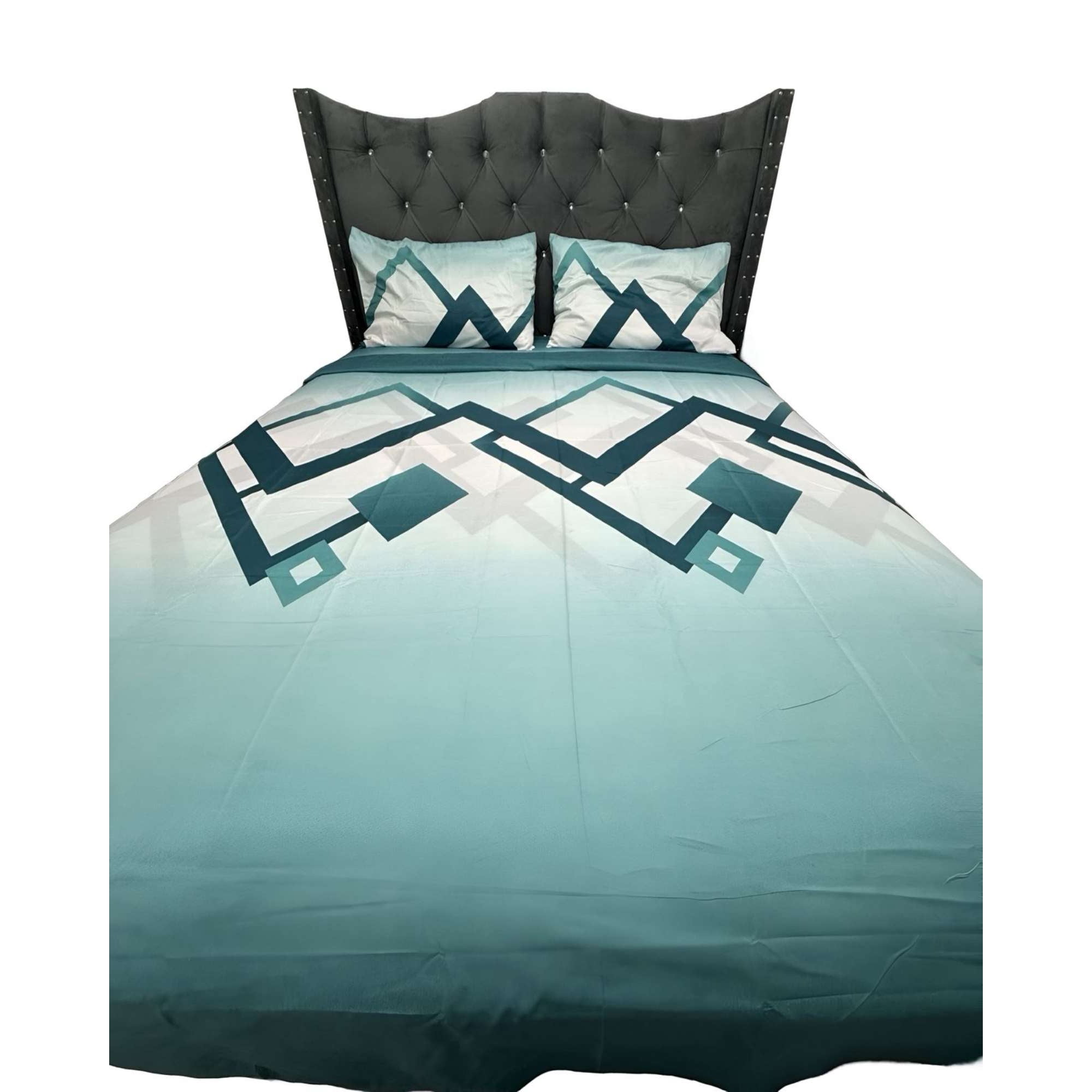 Teng Fei - Juego De Sabana King Rayas Verdes