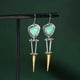 thumbnail image 1 of Vintage Turquoise Stone Drop Earrings - 925 Silver Plated Boho Jewelry For Women & Girls, 1 of 4
