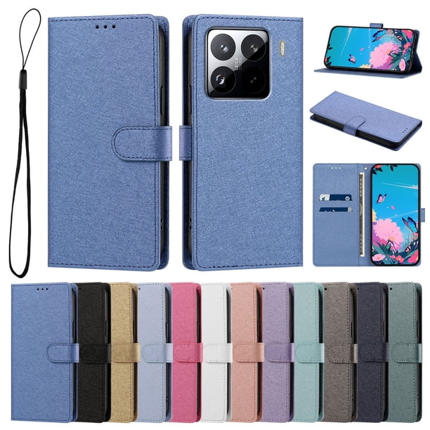 Funda Cartera de PU para Xiaomi 15 Pro con Tarjetas, Azul