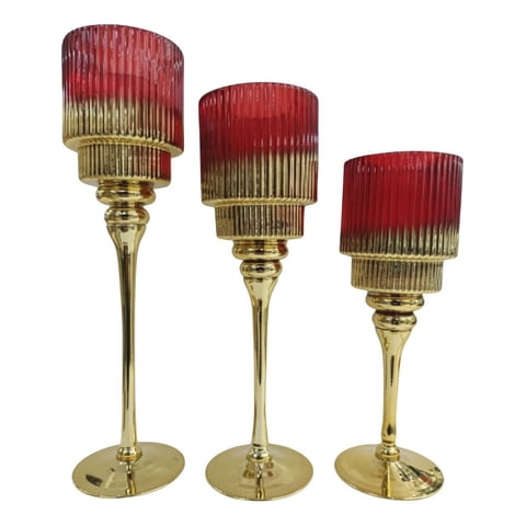 Genérico - Set 3 Portavelas Candelabro Decorativo Adorno Funcional Jhn