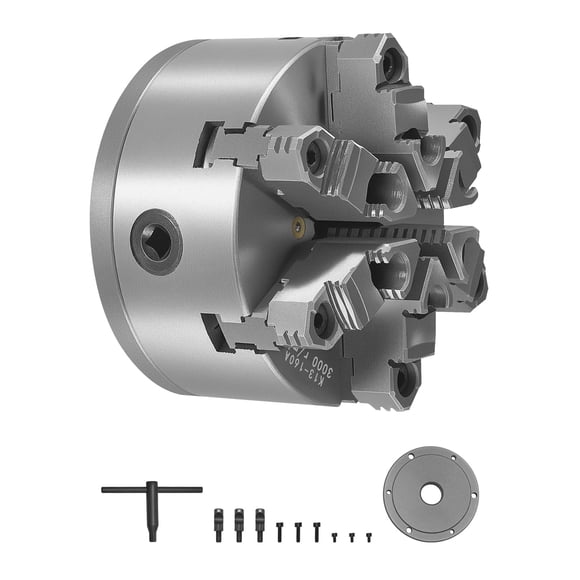 Torno VEVOR de 6 mordazas, 160 mm, autocentrado con soporte D1-4