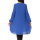thumbnail image 3 of INSPIRE CHIC Blusas asimétricas de gasa casuales elegantes para mujer con mangas largas de linterna y cuello redondo M Azul Real, 3 of 6