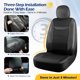 thumbnail image 5 of Fundas de asiento de coche Kingphenix de piel viscoelástica, paquete de 2, color negro, 5 of 9
