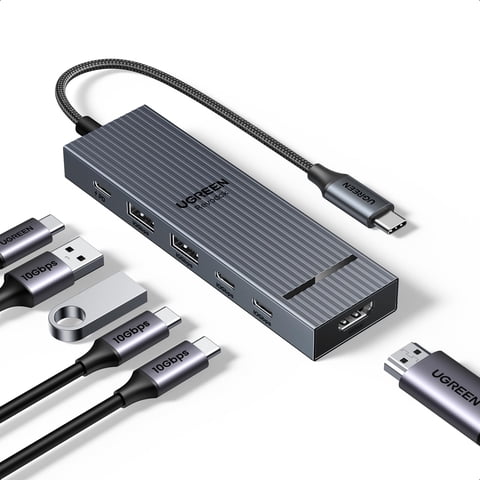 Ugreen Revodok Pro Hub Usb-C 6 En 1 10 Gbps Hdmi 4K 60 Hz 100 W