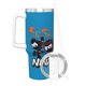 thumbnail image 3 of Niños Ninja Vaso aislado de acero inoxidable con asa, diseño temático, regalo para familia, amigos y fans; incluye pajita y encaja en el portavasos estándar, 40 oz, 3 of 6