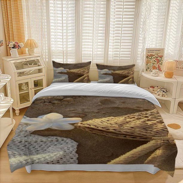3pcss Summer Beach Braid Style 3pcs bedding Duvet Cover Pillowcase Set Soft