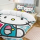 thumbnail image 2 of Hello Kitty Blue Plaid 3 Pieces Duvet Cover Set Full Size Super Soft Fade Resistant Microfiber, 2 of 4