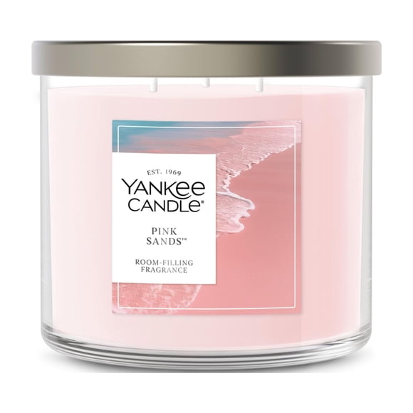 Candle Yankee Candle, tarro de 3 mecha, color rosa, arena rosa, 40 horas de duración