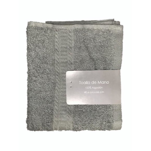 Toalla de Mano Gris 40.6x66cm 100% Algodón