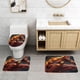 thumbnail image 2 of Flash Juego de 3 alfombras de baño de coral fleece: tapete de baño + alfombra de inodoro en forma de U + funda de tapa de inodoro en forma de O, 2 of 6