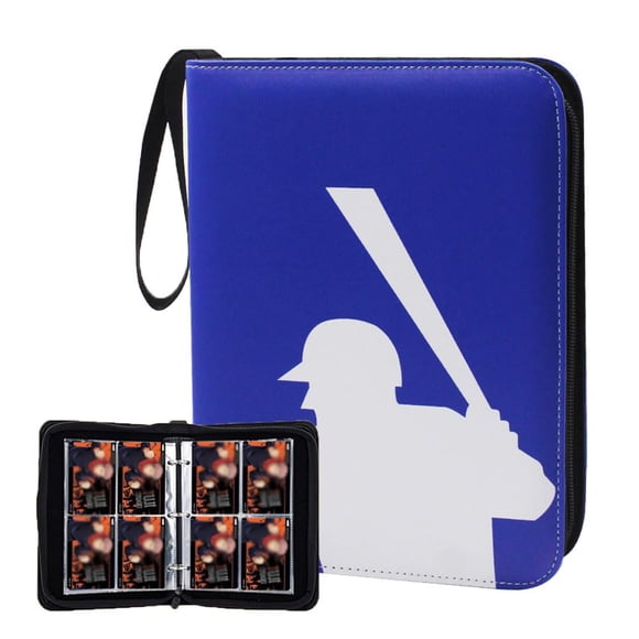 Carpeta Para Cartas De Béisbol De 400 Bolsillos Azul