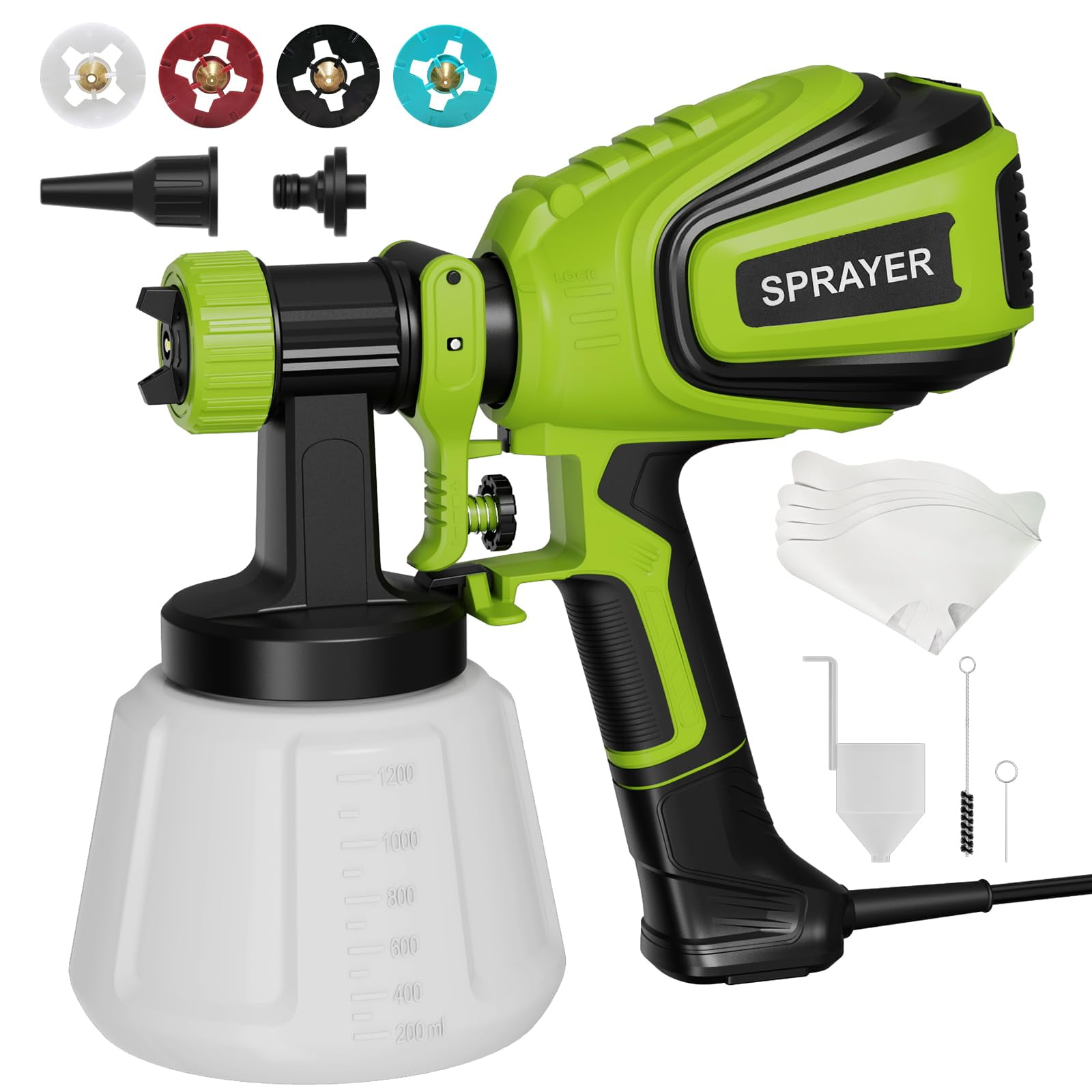Pulverizador De Pintura Vonforn Vf803 Hvlp Eléctrico De 700 W Con 4 Boquillas