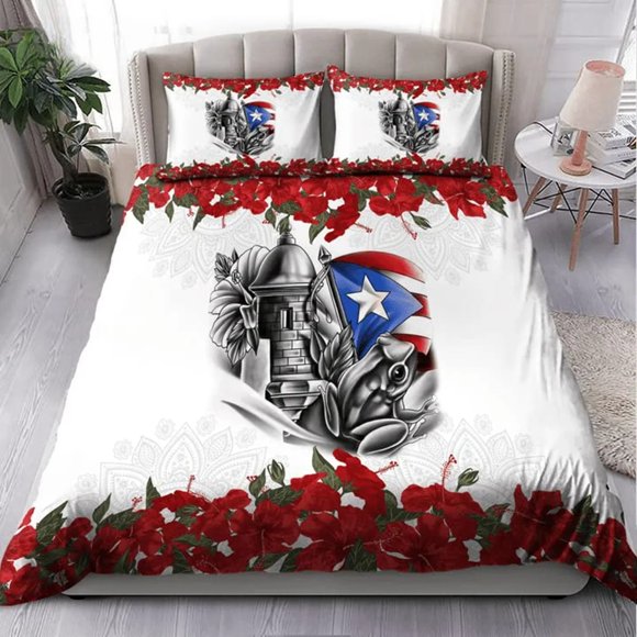 Puerto Rico flag Bedding Set Duvet Cover Duvet Cover Pillowcases Adult and Kids Bedding Set Luxury Children's GiftsBed Sheets