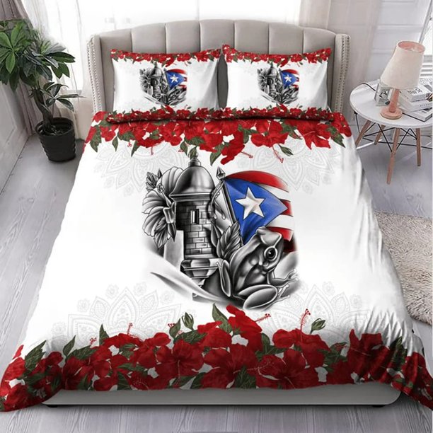 Puerto Rico flag Bedding Set Duvet Cover Duvet Cover Pillowcases Adult and Kids Bedding Set Luxury Children's GiftsBed Sheets