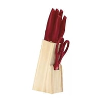 Brinox - Set De Cuchillos Cross Para Cocina 6 Piezas Mango Rojo
