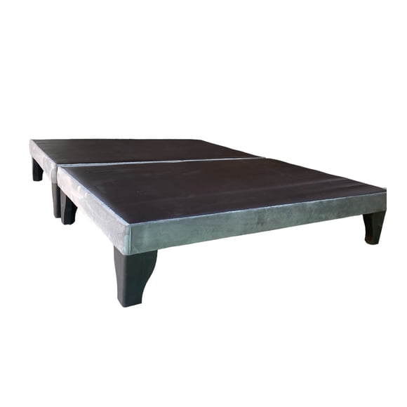 Base de Cama Europea King Dividida Felpa Gris