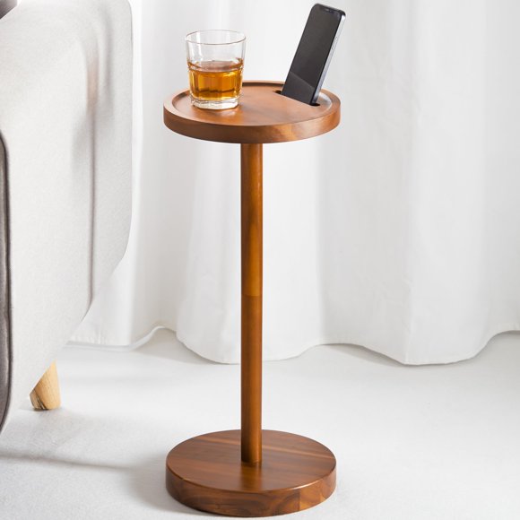 Mesa auxiliar BLUEWEST, mesa para bebidas, 62 cm de altura, madera de acacia