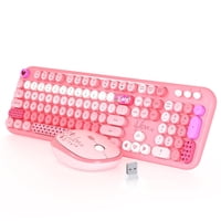 Teclado Y Ratón Inalámbricos Mofii 104 Teclas Redondas Rosa