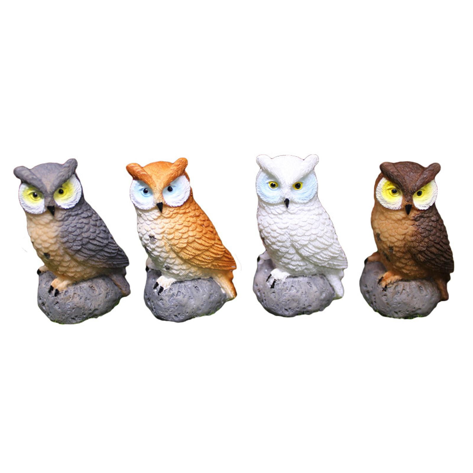 Magideal - 4x Minibúho De Resina, Figuritas En Miniatura, Accesorios De Jardín De Hadas, Animales De Jardín De Hadas Para Jardín De Hadas, Macetas, Decoración