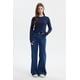 thumbnail image 4 of Polera Mujer Rib Abertura Puño Azul, 4 of 4