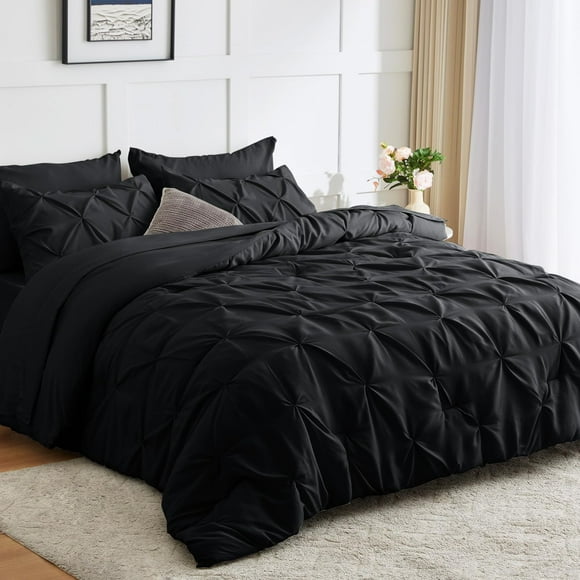 Juego de edredón CozyLux California King Pinch Pleat, 7 piezas