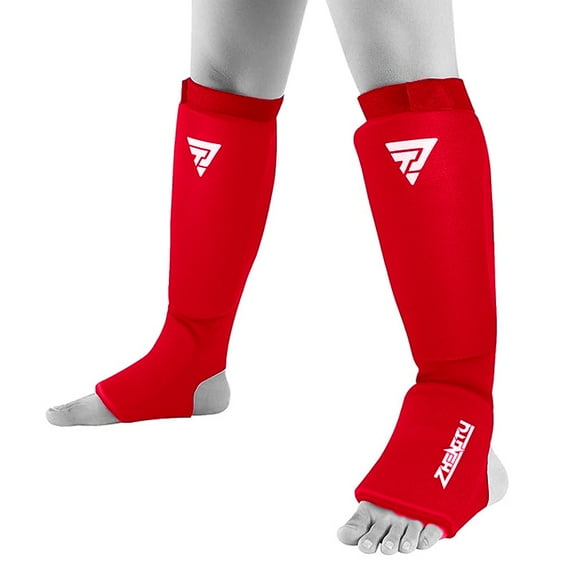 Canillera Gel Impact Rojo Para Artes Marciales Talla S