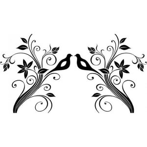 Rienda Libre Graphics - Decomural Floral Bird Flower Headboard Ws-18423
