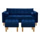 thumbnail image 1 of Sofa Retro 3c + 2 Pouf Felpa 04 Azul Marino, 1 of 6
