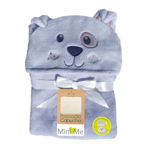 Mini Me - Frazada Con Capucha Para Bebé Gris (Perrito)