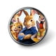 thumbnail image 1 of Peter Rabbit-Theme Round Button Badge: Premium Metal Construction, Ideal for High-End Events 2.8 cm, 1 of 6