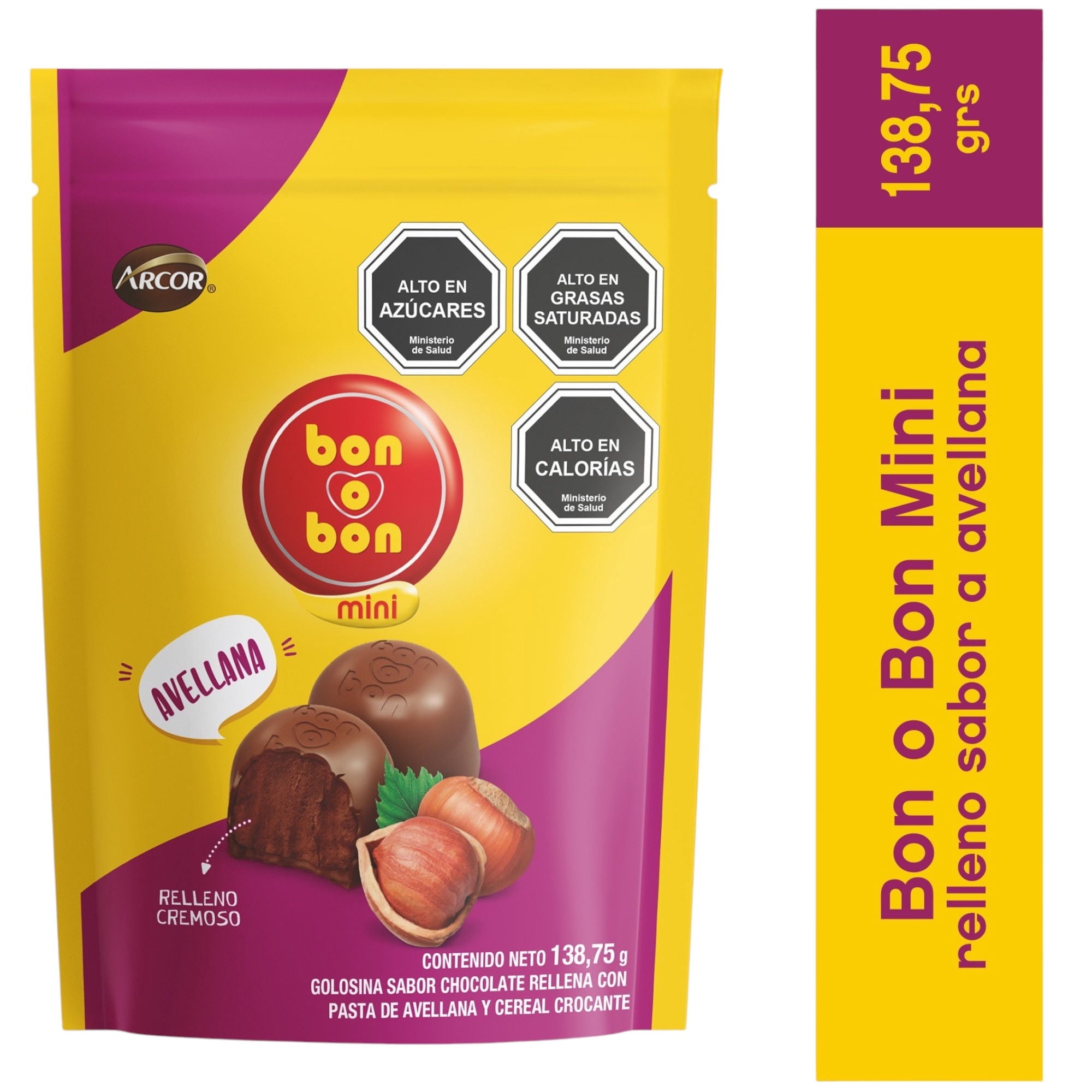 Bon O Bon Mini Relleno Sabor Avellana 138 g Arcor
