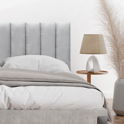 Espacio Hogar - Respaldo Tubular Vertical 1 Plaza Lino Gris Plata