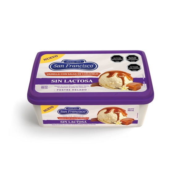 Postre Helado vainilla caramelo Sin Lactosa Cassata, 900 ml