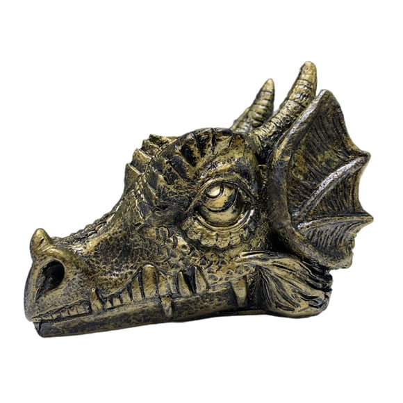 Resin Dragon Head Statue De Cristal Decoración De La Bola De Cristal Para Decoración De La Oficina En El Hogar Color De Bronce