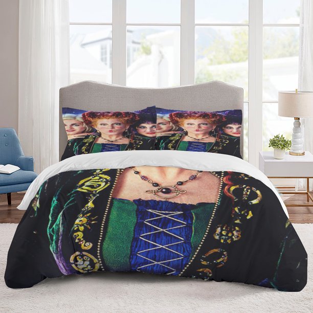 Hocus Pocus Bedding Sets Cartoon Duvet Cover Lightweight 3 Piece Bet Sets for Kids Boys Girls