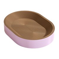 Ioensy - Rascador De Gato De Cartón Ovalado, Reposo En Cama Para Gatos De Interior, Tabla Rascadora Para Sofá Xl, Violeta