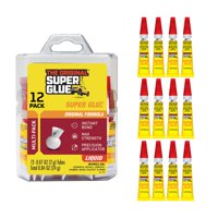 Super Glue 15187 Tubos Transparentes De 2 G, Paquete De 12