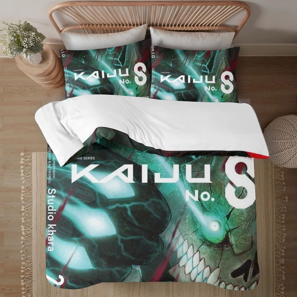 Kaiju No.8 Face on print Soft Bed Set Lightweight 3 Pieces Bedding Sets for All Season Comforter Set Easy Care