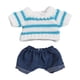 thumbnail image 2 of 2x Suéter Y Pantalones A Rayas Para Muñecas Accesorios Para Muñecas De 15 A 17 Cm Muñecas De Niño Vestir Vaqueros, 2 of 3