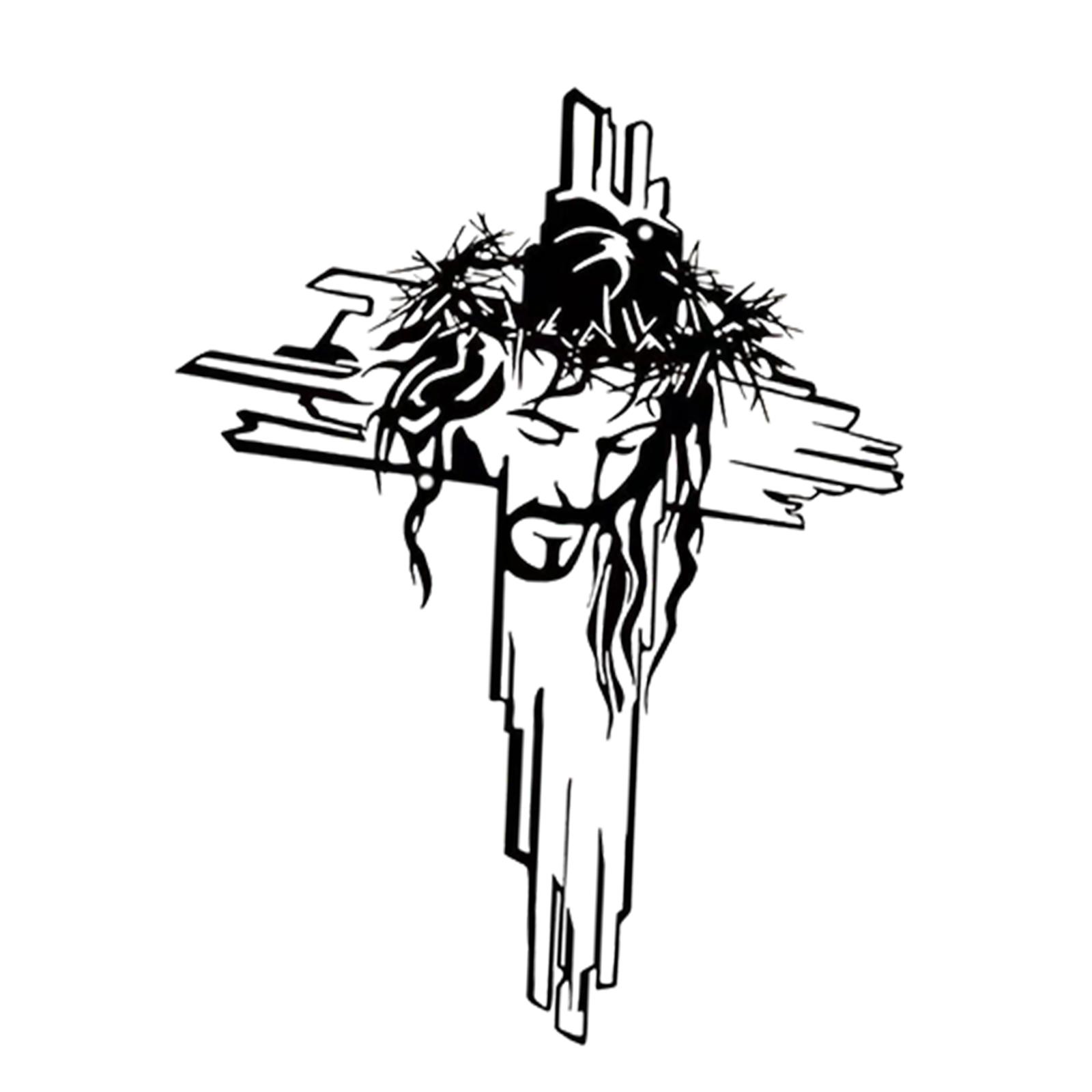 Bothyi - Estatua De Crucifijo De Jesús Calado De Pared Con Cruz De Hierro Para El Hogar, Acción De Gracias, Dormitorio B3081